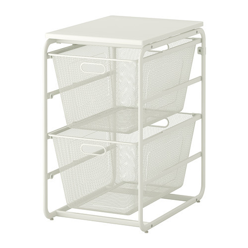 ALGOT Frame with 2 mesh baskets/top shelf, white - 999.127.64