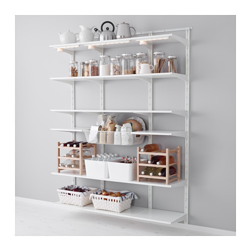 ALGOT Wall upright, shelf and basket, white - 990.942.07