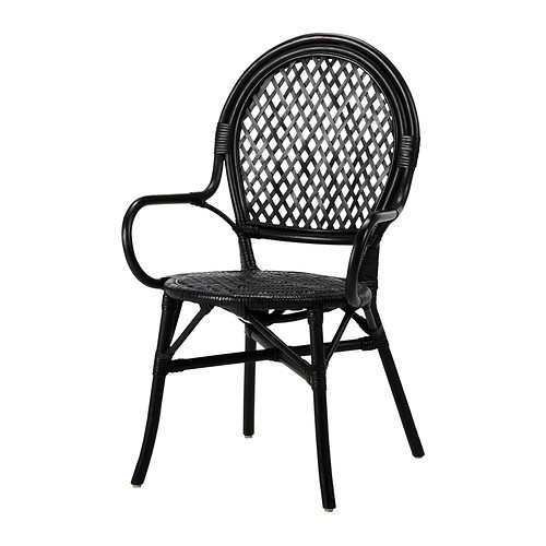 ÄLMSTA Chair, rattan, black - 802.340.19