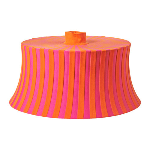 ÄMTEVIK Lamp shade, orange, pink stripe - 902.873.14