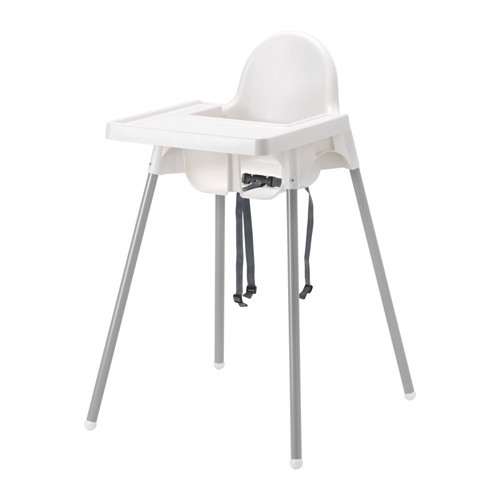 ANTILOP Highchair with tray, silver color - 790.675.06