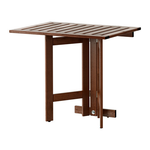 ÄPPLARÖ Gateleg table for wall, outdoor, brown stained - 802.917.31
