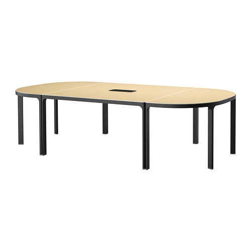 BEKANT Conference table, birch veneer, black - 590.062.84