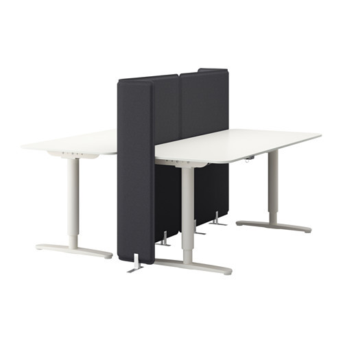 BEKANT Desk sit/stand with screen, white - 790.470.66