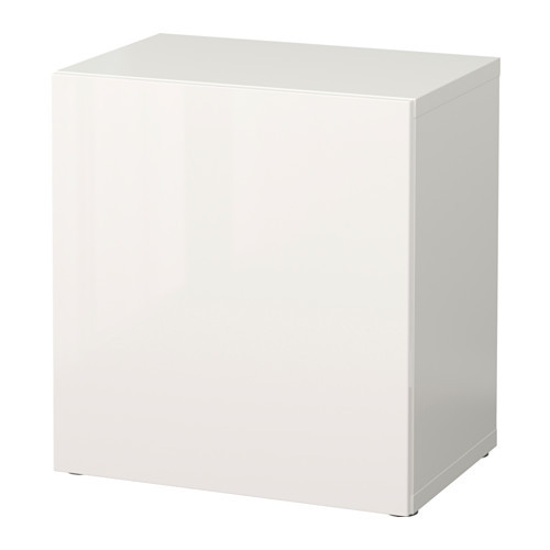 BESTÅ Shelf unit with door, white, Selsviken high-gloss/white - 790.469.05