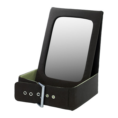 BETRAKTA Table mirror with storage, black, green - 302.379.11