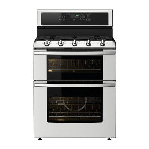 BETRODD Range w/double oven and gas cooktop, Stainless steel - 402.885.61