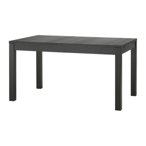 BJURSTA Extendable table, brown-black - 301.162.64