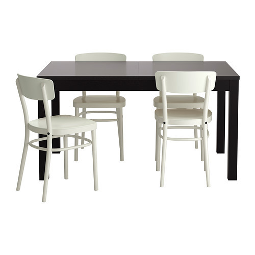 BJURSTA /
IDOLF Table and 4 chairs, black-brown, white - 699.320.56