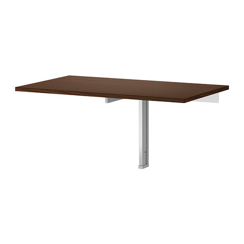 BJURSTA Wall-mounted drop-leaf table, brown - 202.175.22