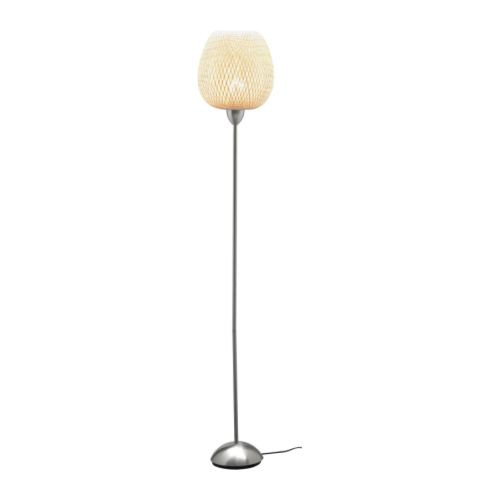 BÖJA Floor lamp, nickel plated, rattan - 401.550.33