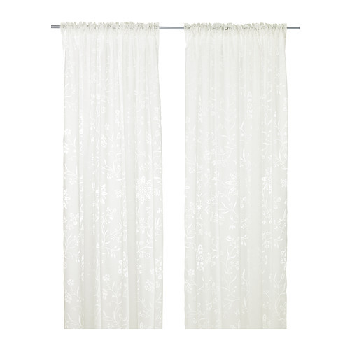 BORGHILD Sheer curtains, 1 pair, white - 002.912.97