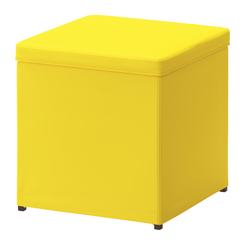 BOSNÄS Footstool with storage, Ransta yellow - 802.666.99