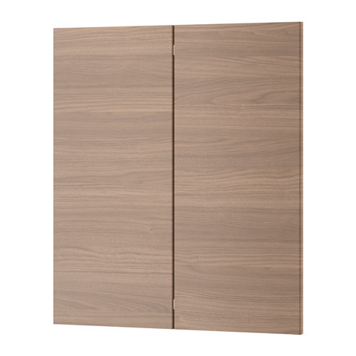 BROKHULT 2-p door/corner base cabinet set, walnut effect light gray - 802.669.15