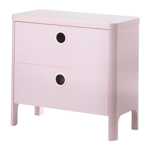 BUSUNGE 2-drawer chest, light pink - 202.290.11