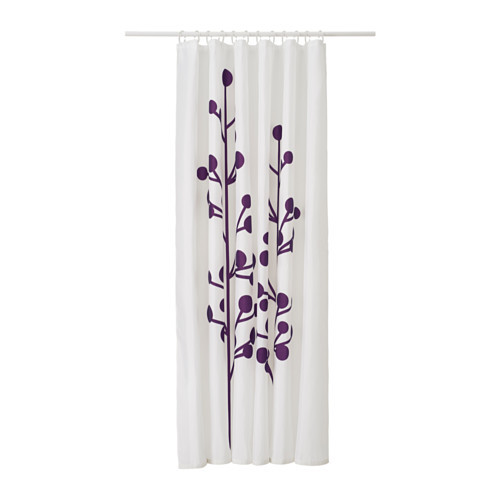 DRAMSELVA Shower curtain, dark lilac, flower - 502.665.54
