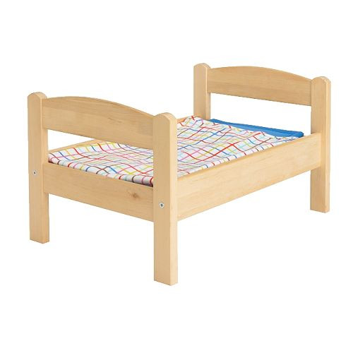 DUKTIG Doll bed with bedlinen set, pine, multicolor - 101.016.64