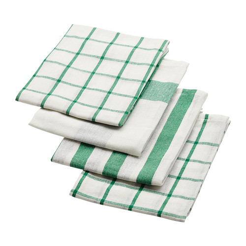 ELLY Dish towel, white, green - 402.777.65