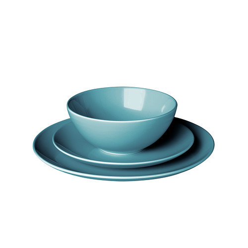 FÄRGRIK 18-piece dinnerware set, turquoise - 902.477.09