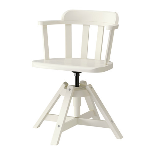 FEODOR Swivel chair with armrests, white - 302.882.36