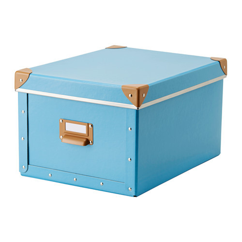 FJÄLLA Box with lid, blue - 402.699.54