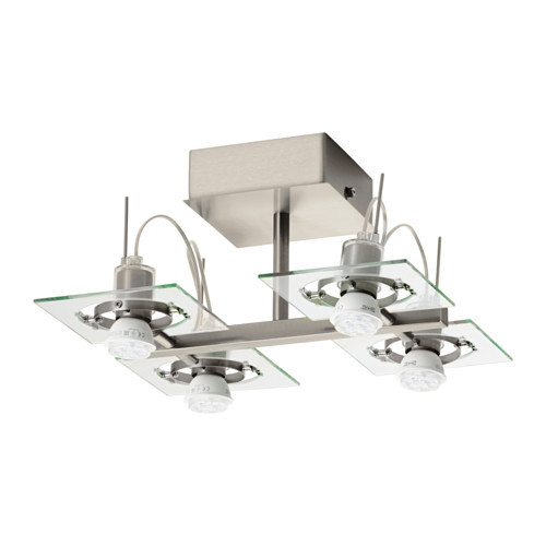 FUGA Ceiling spotlight with 4 spots, chrome plated, clear glass - 702.626.25
