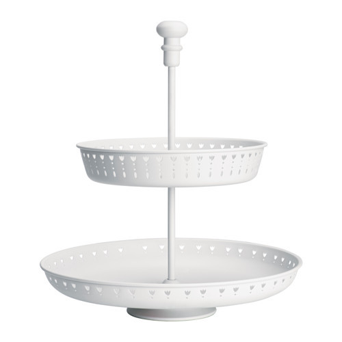 GARNERA Serving stand, two tiers, white - 102.587.68