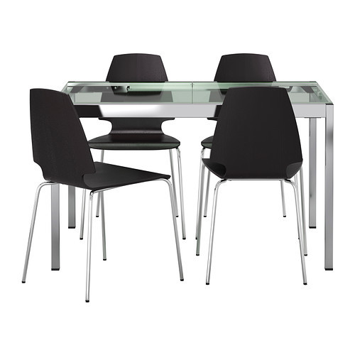 GLIVARP /
VILMAR Table and 4 chairs, clear, brown-black - 299.321.43