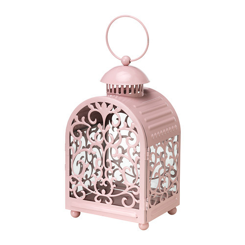 GOTTGÖRA Lantern for candle in metal cup, light pink indoor/outdoor light pink - 602.361.56