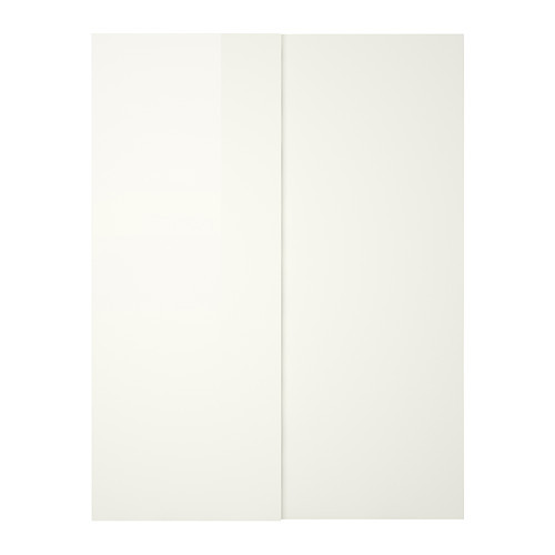 HASVIK Pair of sliding doors, high gloss, white - 702.334.97