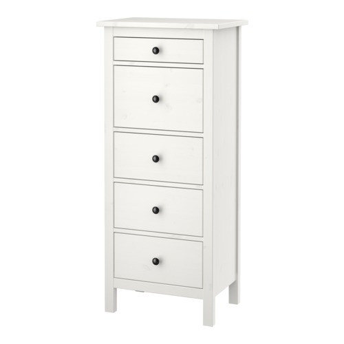HEMNES 5-drawer chest, white stain - 202.471.90