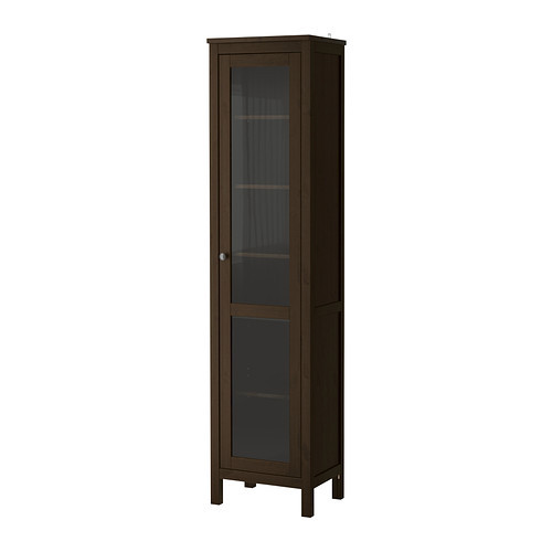 HEMNES Glass-door cabinet, black-brown - 502.456.65
