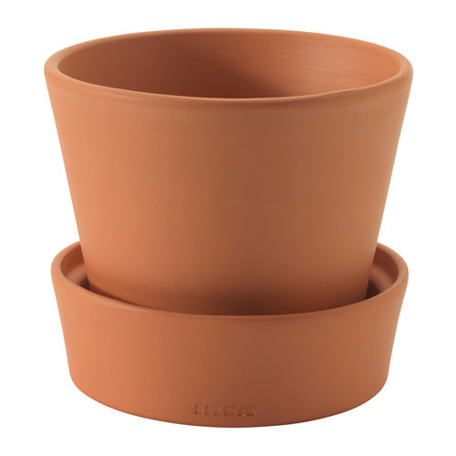 INGEFÄRA Plant pot with saucer, outdoor indoor/outdoor, terracotta - 902.580.43