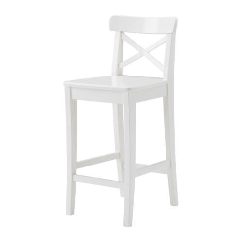 INGOLF Bar stool with backrest, white - 001.217.66