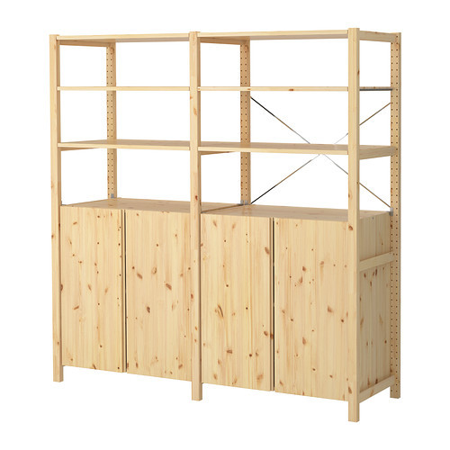 IVAR 2 sections/shelves/cabinet, pine - 998.963.73