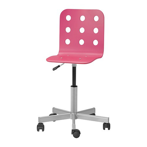 JULES Junior desk chair, pink, silver color - 498.845.32