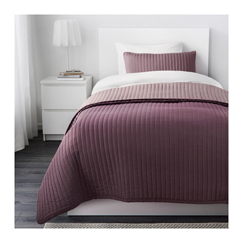 KARIT Bedspread and cushion cover, lilac - 702.902.61