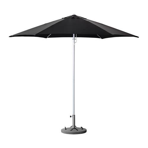 KARLSÖ /
LÖKÖ Umbrella with base, tilting black, gray - 290.484.45