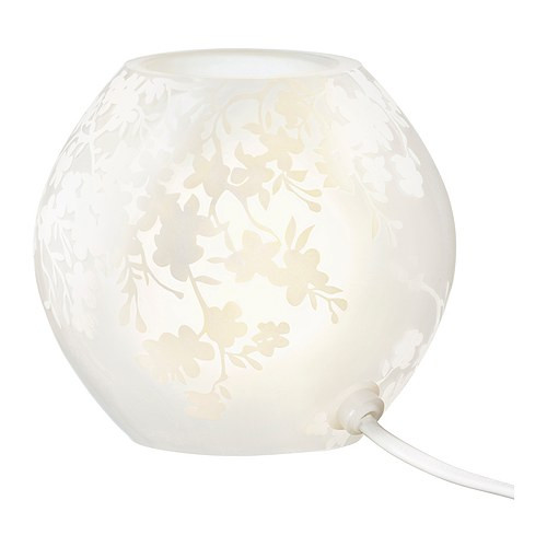 KNUBBIG Table lamp, cherry-blossoms, frosted glass white - 902.493.98