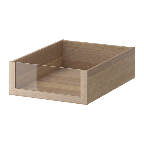 KOMPLEMENT Drawer with glass front, white stained oak effect - 102.466.81