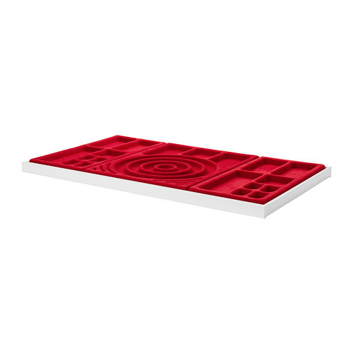 KOMPLEMENT Pull-out tray with jewelry insert, white, red - 690.109.35