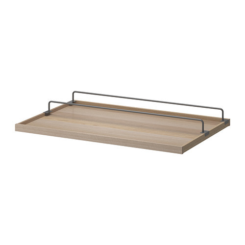 KOMPLEMENT Pull-out tray with shoe rail, white stained oak effect, dark gray - 690.123.45