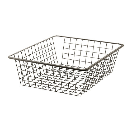 KOMPLEMENT Wire basket with pull-out rail, dark gray - 390.109.51