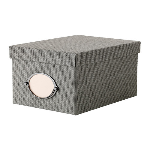 KVARNVIK Box with lid, gray - 702.566.67
