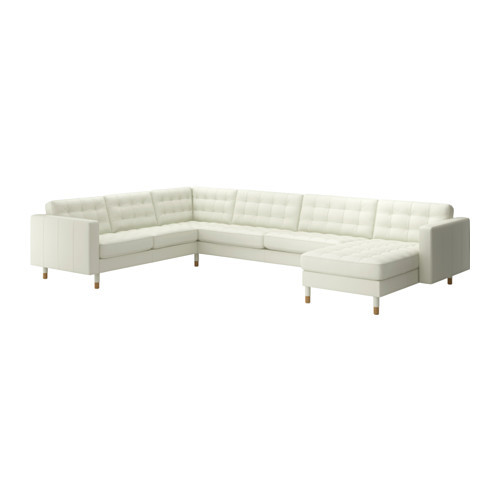LANDSKRONA Corner sofa 2+3/3+2 and chaise, Grann, Bomstad white/wood - 990.462.97