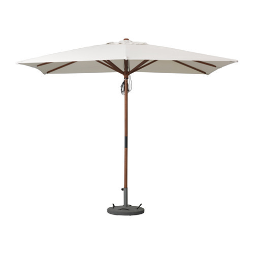 LÅNGHOLMEN /
LÖKÖ Umbrella with base, brown, beige gray - 991.256.28