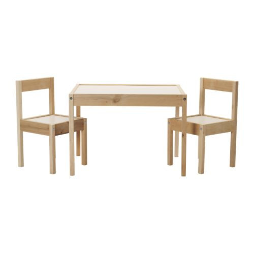 LÄTT Children's table and 2 chairs, white, pine - 501.784.11
