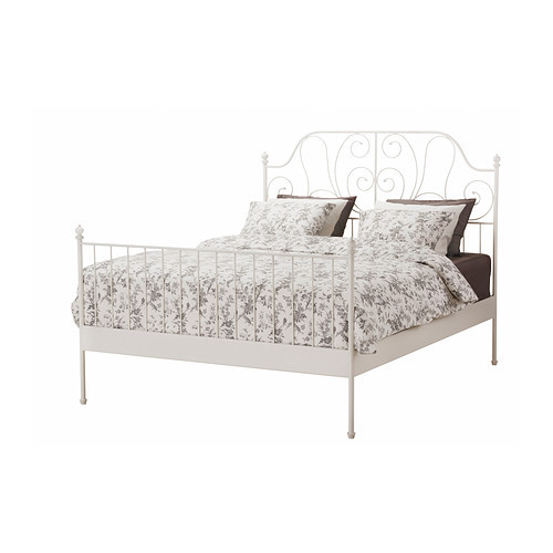 LEIRVIK Bed frame, white - 490.066.56