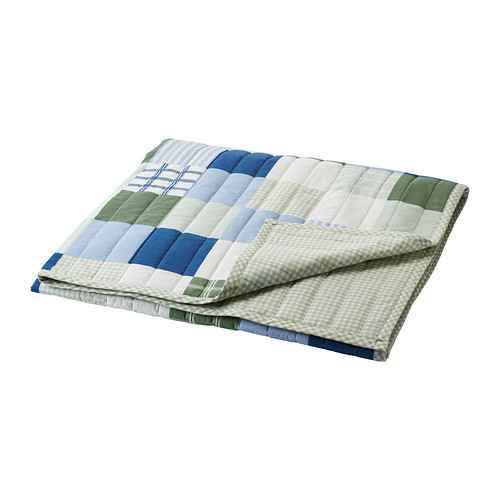 LEKANDE Bedspread, blue, green - 202.689.41