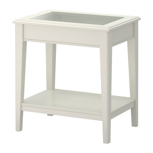 LIATORP Side table, white, glass - 401.730.65